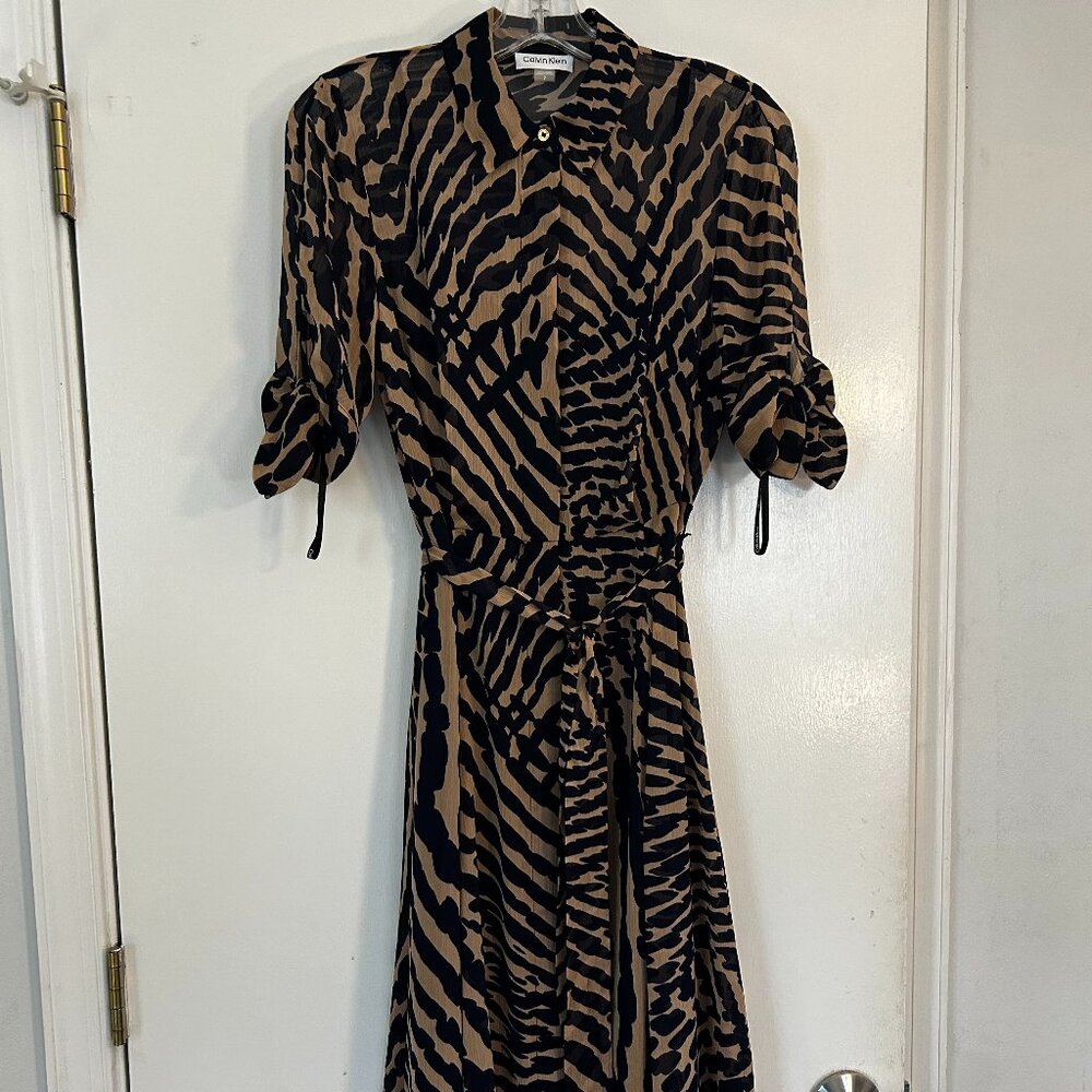 Calvin Klein Animal Print Midi shirtdress